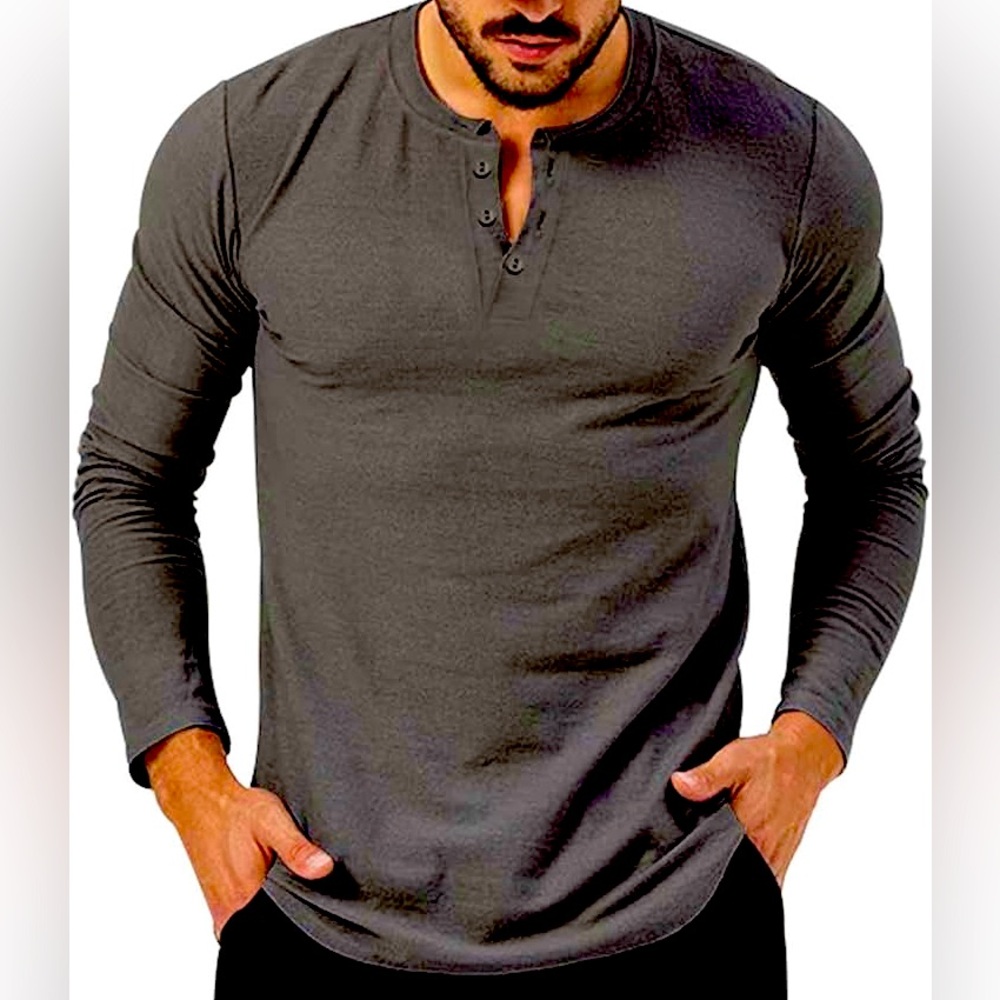 GOOD MAN 3 button Long Sleeve T NWOT XL